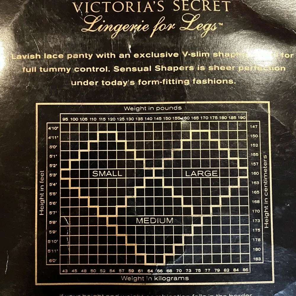 Vintage Victoria’s Secret Sensual Shaper Silky Sheer Pantyhose NWT